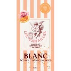 Tablette de Chocolat Aphrodisiaque Blanc Écorces d'orange...