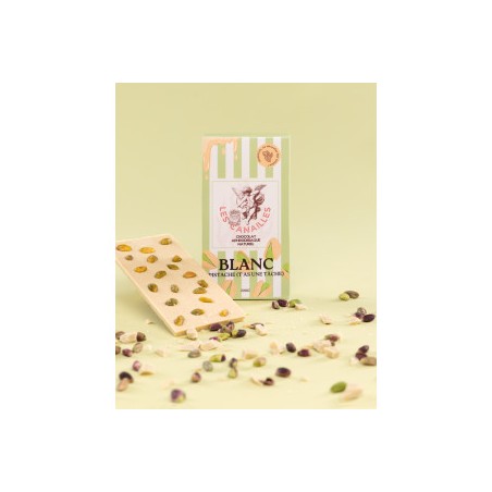 Tablette de Chocolat Aphrodisiaque Blanc Pistache 100g