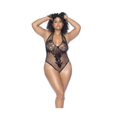 BODY EN RÉSEILLE À FLEURS NOIR OSX