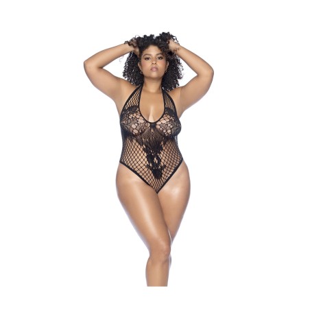 BODY EN RÉSEILLE À FLEURS NOIR OSX