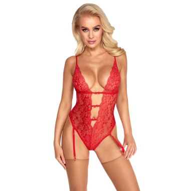 Body Jarretelles - kissable - Dentelle Rouge