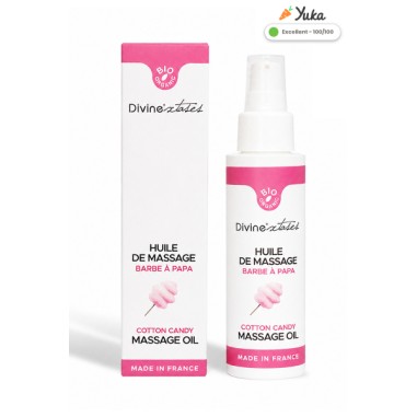 Divinextases - Huile de massage bio - Barbe à papa