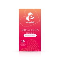 EasyGlide - Préservatifs nervures et perles - x10