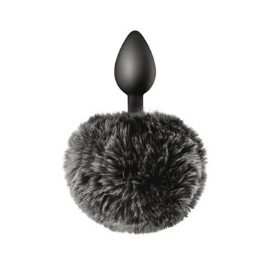 Plug anal noir pompon queue de lapin Sweet Caress
