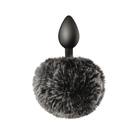 Plug anal noir pompon queue de lapin Sweet Caress