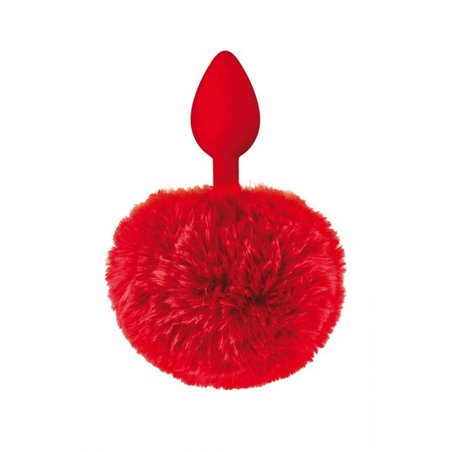 Plug anal rouge pompon queue de lapin Sweet Caress