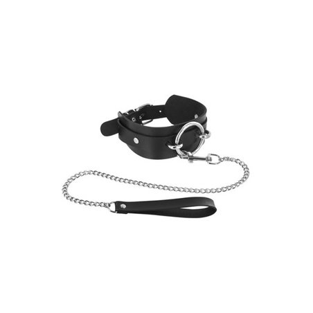 Collier large fétichiste avec anneau et laissse Fetish Tentation